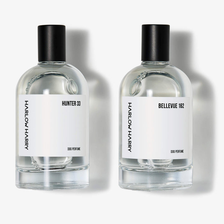 Harlow Harry The Pair dog perfume set — includes Hunter 33 and Bellevue 162 pet colognes for dogs