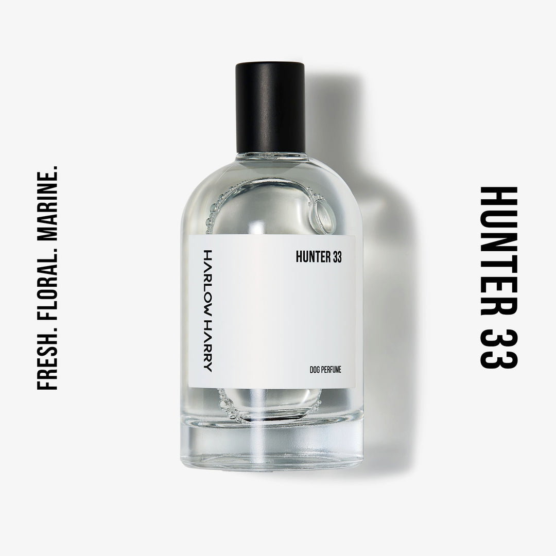 Harlow Harry Hunter 33 dog perfume bottle - fresh and marine-inspired pet cologne for dogs