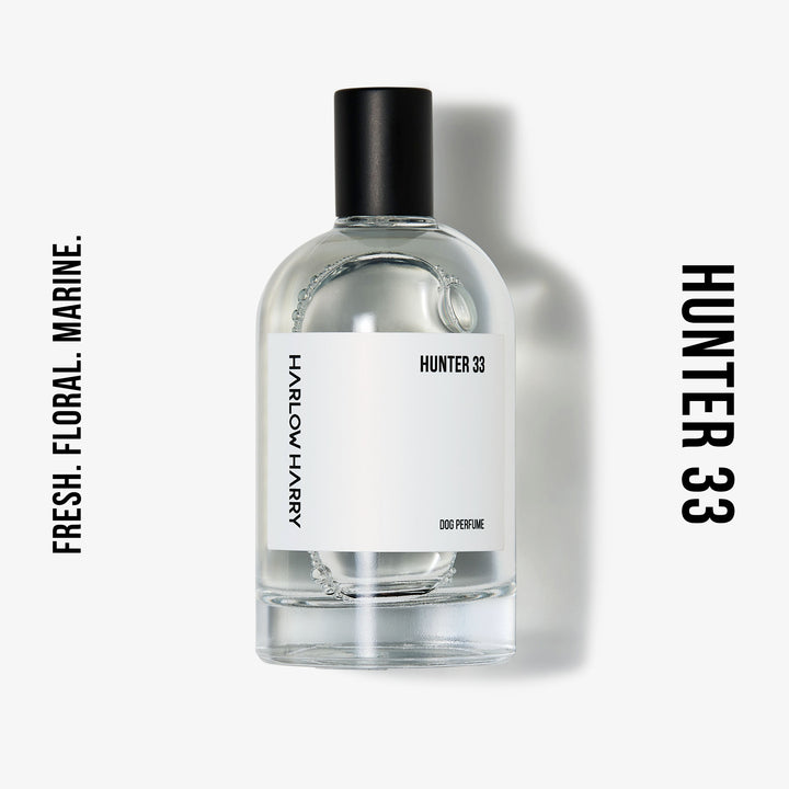 Harlow Harry Hunter 33 dog perfume bottle - fresh and marine-inspired pet cologne for dogs